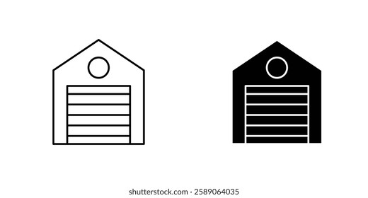 Garage car icons thin line illustrations designs