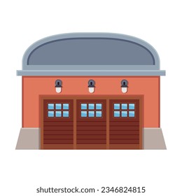 Garage for car vector. Cartoon drawing of garage or warehouse door, mechanic workshop isolated on white background. Repair service, transportation concept