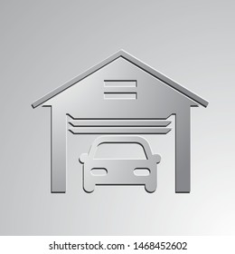 Garage and car vector icon