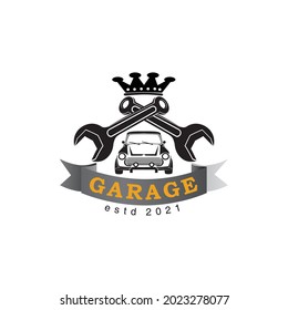 Garage classic auto service car transportation vector