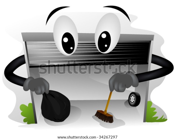 Garage Cleaning Vector Stock Vector Royalty Free 34267297