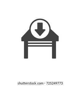 Garage close icon vector, filled flat sign, solid pictogram isolated on white. Symbol, logo illustration.