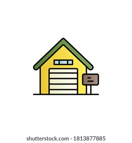 Garage color gradient vector icon