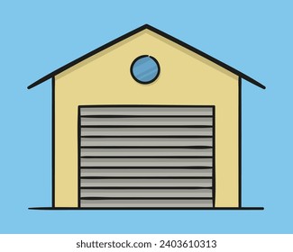 Garage. Concept isolated. Flat cartoon style vector