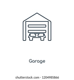 Garage concept line icon. Linear Garage concept outline symbol design. This simple element illustration can be used for web and mobile UI/UX.