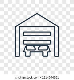Garage concept vector linear icon isolated on transparent background, Garage concept transparency concept in outline style