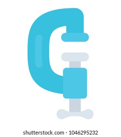 Garage and construction tools, c clamp flat icon