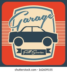 garage design over orange background vector illustration  