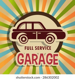 Garage design over vintage background, vector illustration.