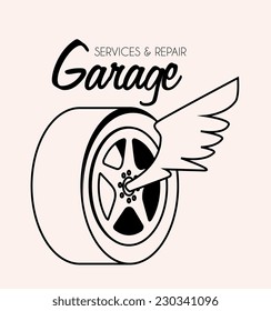 Garage design over white background, vector illustration