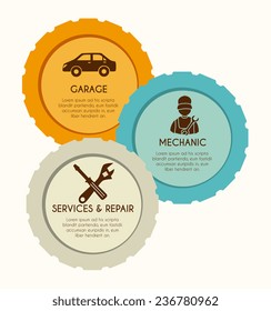 Garage Design over white background, vector illustration.