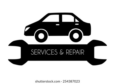 Garage design over white background, vector illustration.