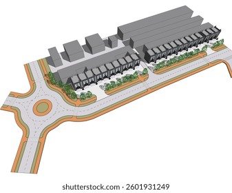 Dibujo técnico arquitectónico detallado del garaje, modelo del Vector 3d
