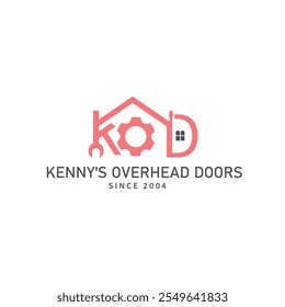 Projeto do logotipo da empresa da porta da garagem.