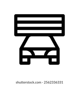 Garage door. Editable stroke vector icon.