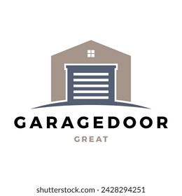 Garage Door Icon Logo Design Template