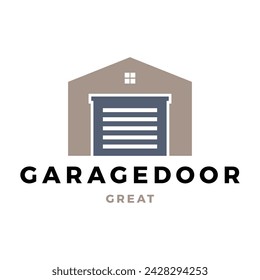 Garage Door Icon Logo Design Template