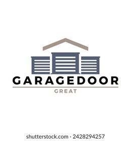 Garage Door Icon Logo Design Template