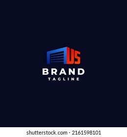 Garage Door and Letter US Logo Design
