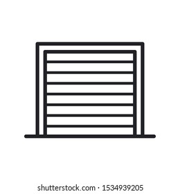 Garage Door Line Icon Vector Symbol Eps