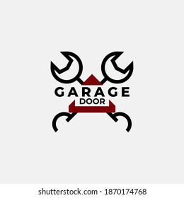 Garage door logo design vector, suitable for your business logo, with classic vintage style are very suitable to be used as symbols or icons
