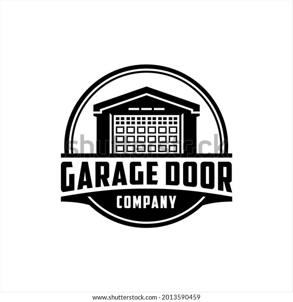 Garage Door Logo Retro Classic Design Stock Vector (Royalty Free