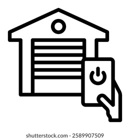 Garage Door Opener Vector Line Icon Design For Persoanl And Commercial Use