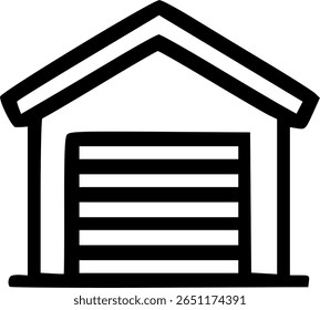 Garage Door Outline Vector Icon