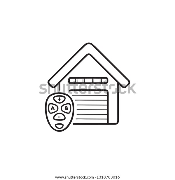 Garage Door Remote Control Hand Drawn Stock Vector Royalty Free