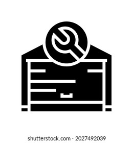 garage door repair glyph icon vector. garage door repair sign. isolated contour symbol black illustration