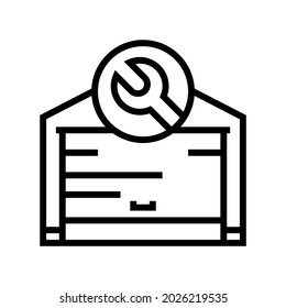 garage door repair line icon vector. garage door repair sign. isolated contour symbol black illustration