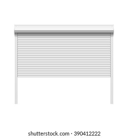 Garage door with rolling shutters. Vector.