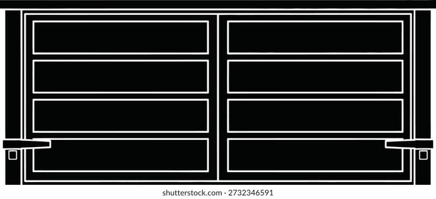 Garagentür Silhouette - Doppeltafel, Automatisches Home Architecture Symbol