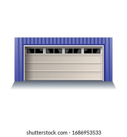 Garage-Tür-Vektorillustration Symbol.Realistische Vektorillustration Symbol einzeln auf weißem Hintergrund Garagentür.