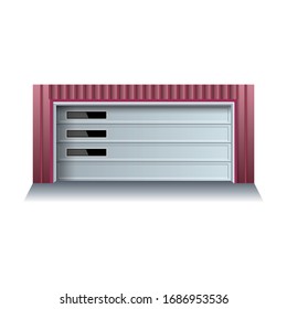 Icono vectorial de puerta de garaje.Icono vector realista aislado en la puerta de garaje de fondo blanco.
