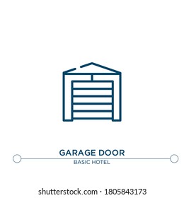 Vektorsymbol der Garagentür. Einfache Elementgrafik. Kontursymbol der Garage-Tür aus dem Grundkonzept des Hotels. Kann für Web und Mobile verwendet werden
