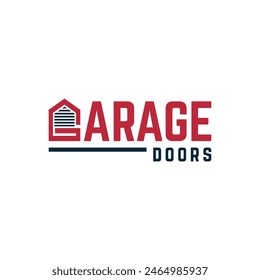 Garage Doors Text based modern logo design template