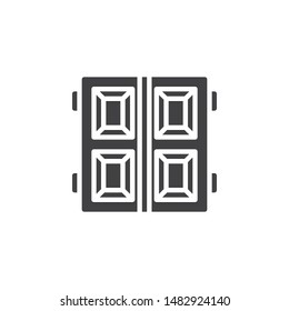 Garage doors vector icon. filled flat sign for mobile concept and web design. Double gate door glyph icon. Symbol, logo illustration. Vector graphics