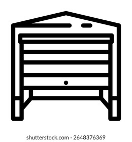 garage exterior open door line icon vector. garage exterior open door sign. isolated contour symbol black illustration