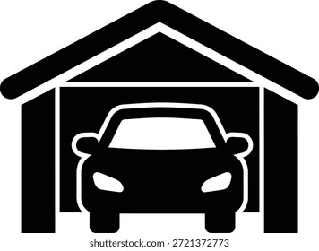 Garage Einrichtung Symbol Vektor minimalistischen Auto Lagerung Logo