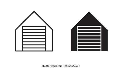 Garage filled and outlined icons vectors on white background