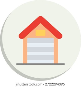 Ícone de Estilo de Círculo Plano de Garagem