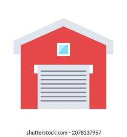 garage flat clipart vector illustration