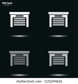 Garage flat grayscale vector icon.