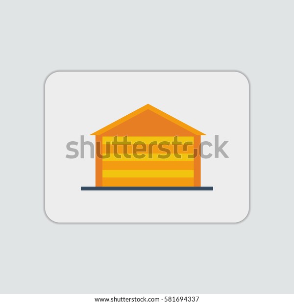 Garage\
flat icon illustration isolated vector sign\
symbol