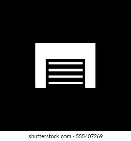 Garage Flat Icon On Black Background