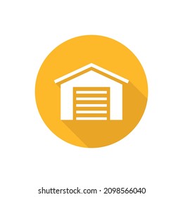 Garage flat icon with shadow