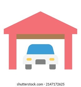 ilustración vectorial de icono plana de garaje