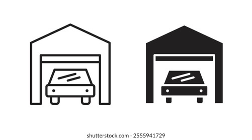Garage flat simple vector symbols illustration.