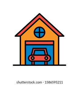 garage front facade isolated icon vector illustration design